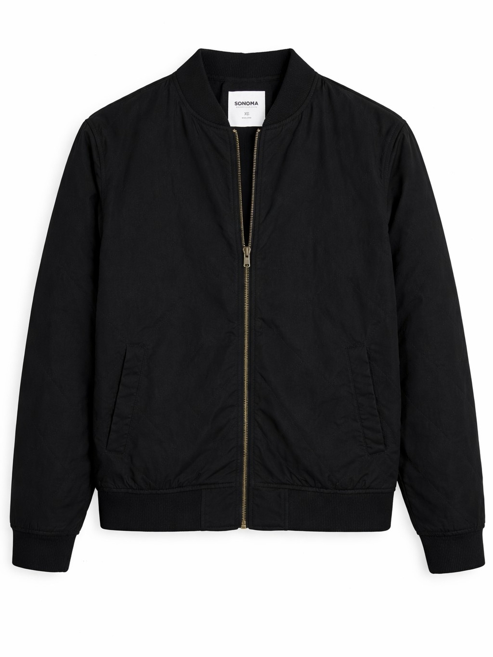 Sonoma Goods for Life Women’s XS Black Quilted Full Zip Bomber Jacket